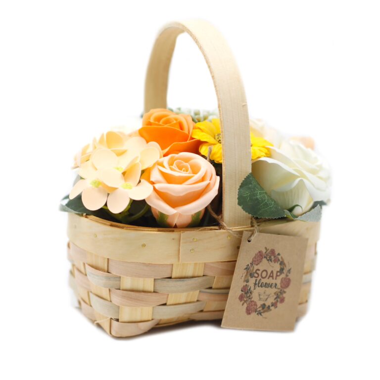 Medium-Orange-Bouquet-in-Wicker-Basket