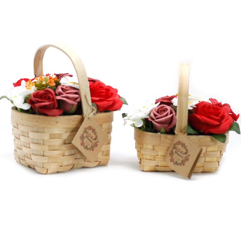 Medium-Red-Bouquet-in-Wicker-Basket