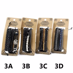 Mens Bracelet Sets - Black & Macho - Asst