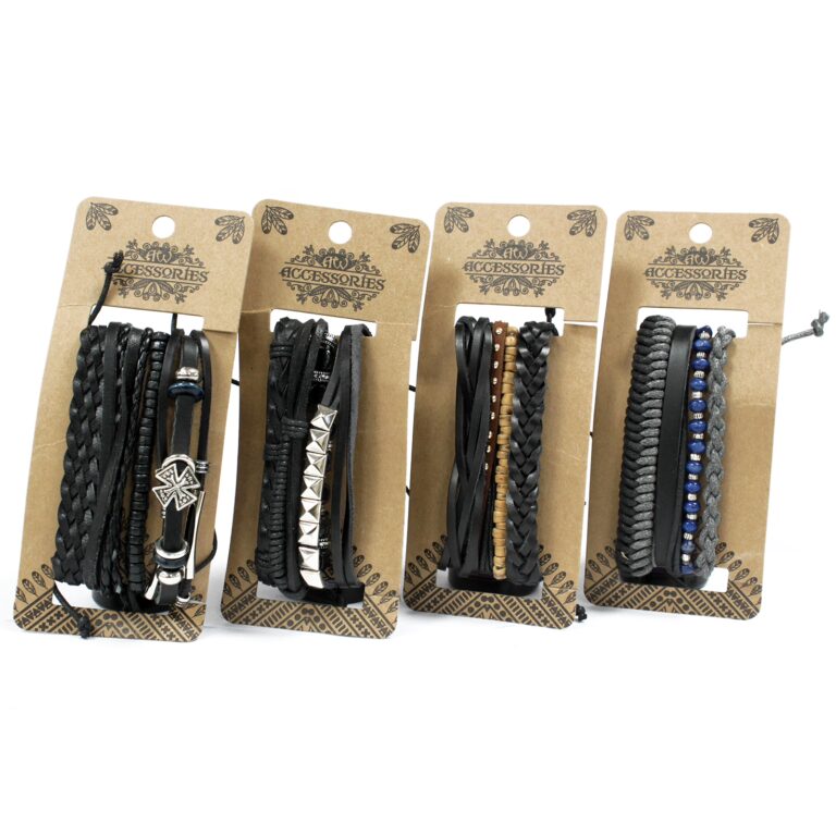 Mens-Bracelet-Sets-Black-Macho-asst