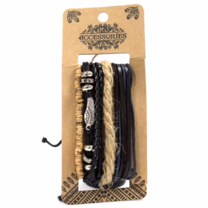 Mens Bracelet Sets - Metal & Leather - Asst