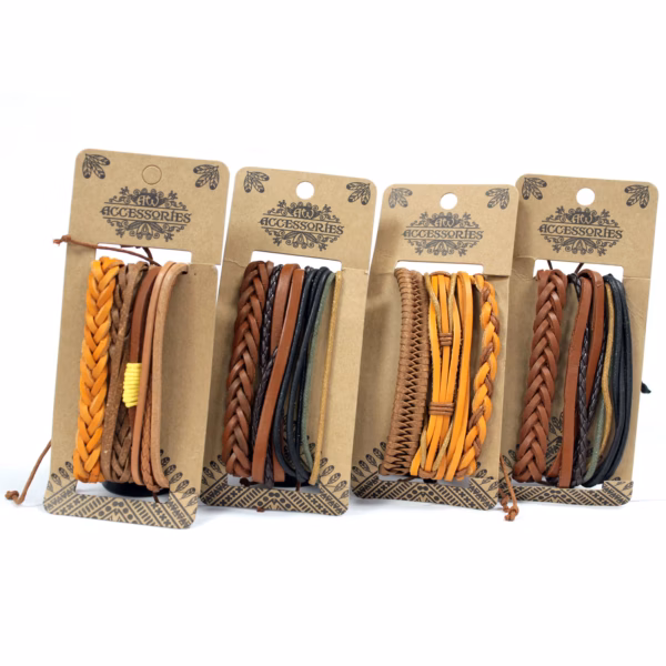 Mens Bracelet Sets - Tanned & Interesting (asst)