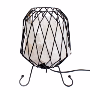 Mesh Saltkrystall Lampe Braizer, Kabel, Pære, Hvitt Salt