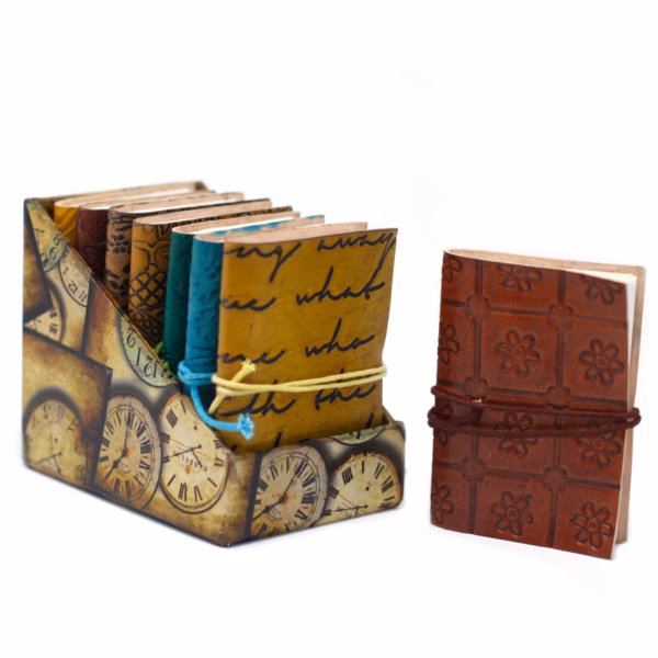 Mini Carnets En Cuir Assortis (4x3") – Image 3