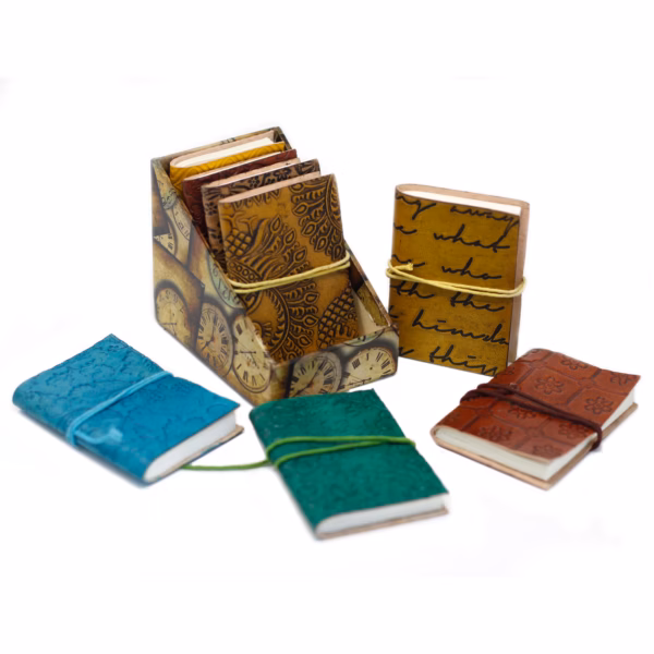 Mini Carnets En Cuir Assortis (4x3") – Image 6