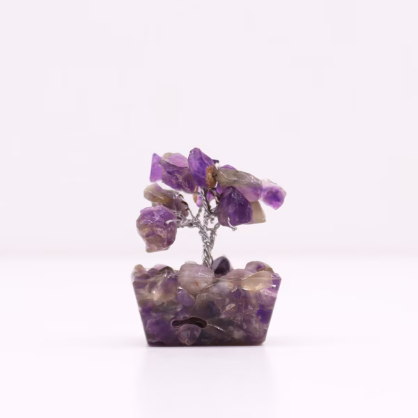 Mini Gemstone Tree På Orgonittbase - Ametyst (15 Steiner)