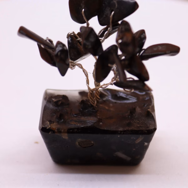 Mini Gemstone Trees On Orgonite Base - Black Agate (15 stones) - Image 6