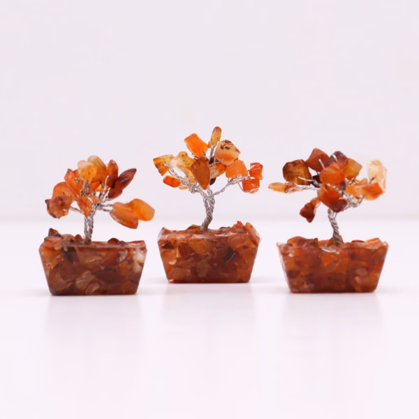 Mini Gemstone Tree På Orgonittbase - Karneol (15 Steiner) - Bilde 2