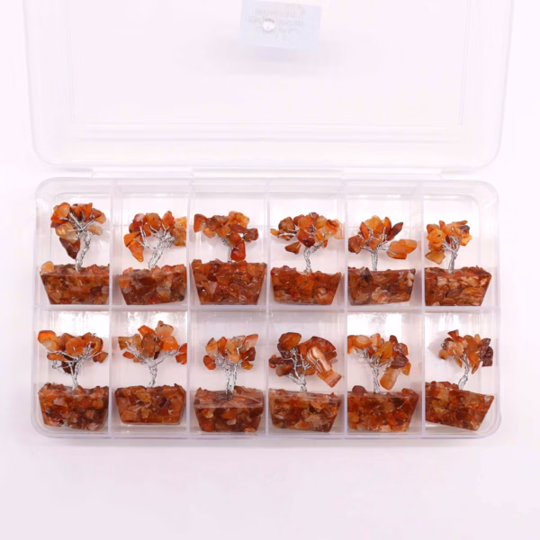 Mini Gemstone Tree På Orgonittbase - Karneol (15 Steiner) - Bilde 3