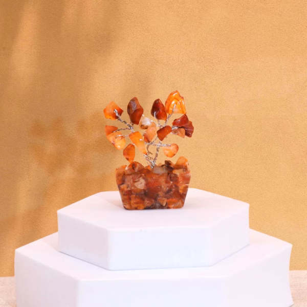 Mini Gemstone Tree På Orgonittbase - Karneol (15 Steiner) - Bilde 5