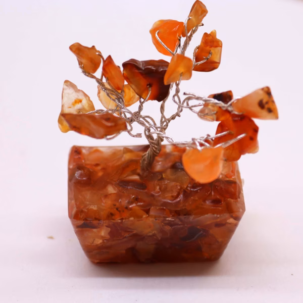 Mini Gemstone Tree På Orgonittbase - Karneol (15 Steiner) - Bilde 6