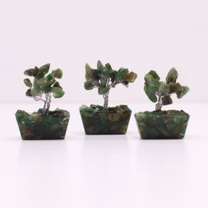 Mini Gemstone Tree på Orgonittbase - Grønn Aventurin (15 Steiner)