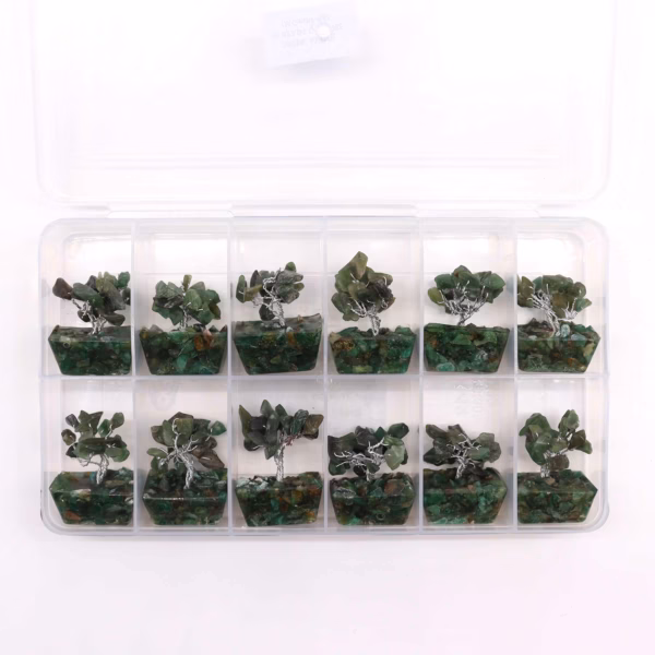 Mini Gemstone Trees On Orgonite Base - Green Aventurine (15 Stones) - Image 3