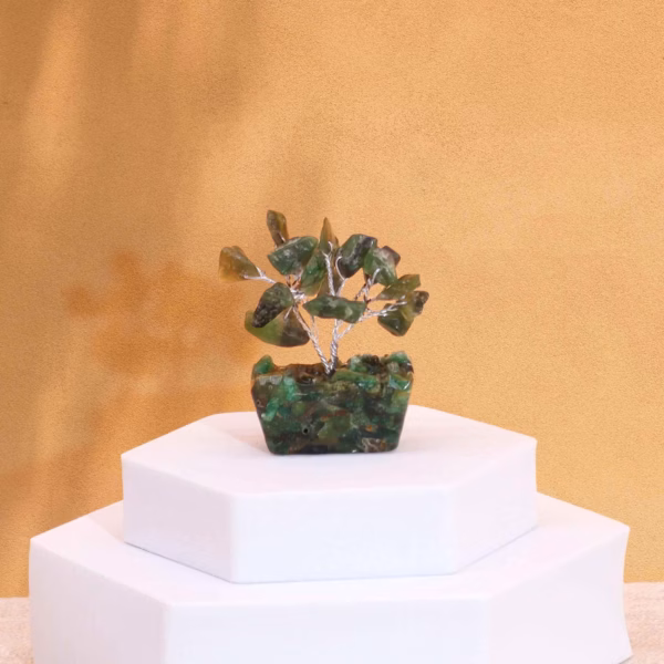 Mini Gemstone Trees On Orgonite Base - Green Aventurine (15 Stones) - Image 5