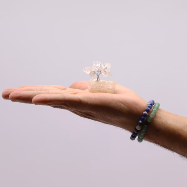 Mini Gemstone Trees On Orgonite Base - Rock Quartz (15 stones) - Image 4