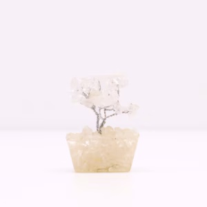 Mini Gemstone Tree På Orgonittbase - Bergkvarts (15 Steiner)