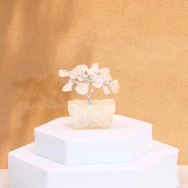 Mini Gemstone Trees On Orgonite Base - Rock Quartz (15 stones) - Image 5