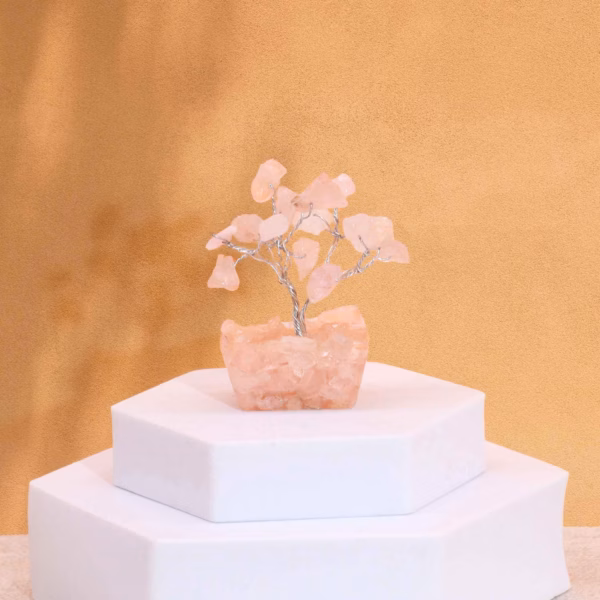 Mini Gemstone Tree På Orgonittbase - Rosekvarts (15 Steiner) - Bilde 5