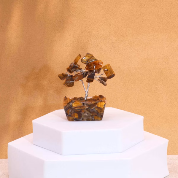 Mini Gemstone Trees On Orgonite Base - Tigereye (15 stones) - Image 5