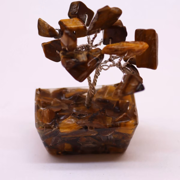 Mini Gemstone Trees On Orgonite Base - Tigereye (15 stones) - Image 6