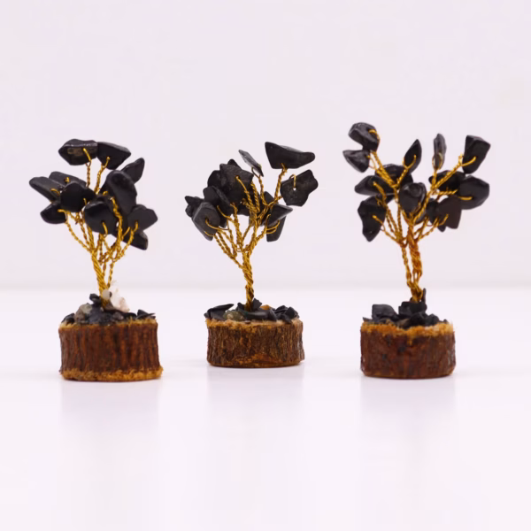 Mini Gemstone Tree På Trefot - Svart Agat (15 Steiner) - Bilde 2