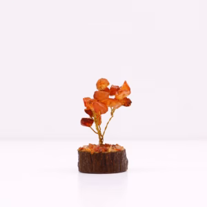 Mini Gemstone Tree På Tresokkel - Karneol (15 Steiner)