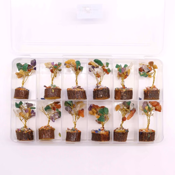 Mini Gemstone Tree På Trefot - Multi Stones (15 Steiner) - Bilde 3