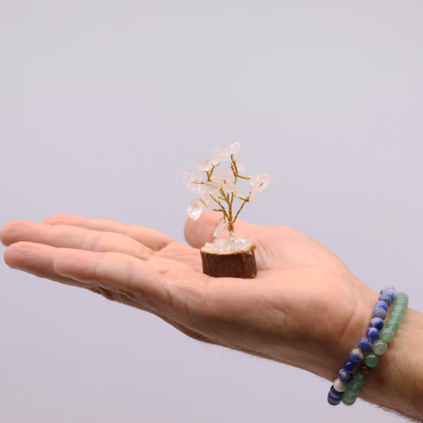 Mini Gemstone Tree På Trefot - Bergkvarts (15 Steiner) - Bilde 4