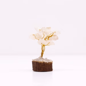 Mini Gemstone Tree På Trefot - Bergkvarts (15 Steiner)