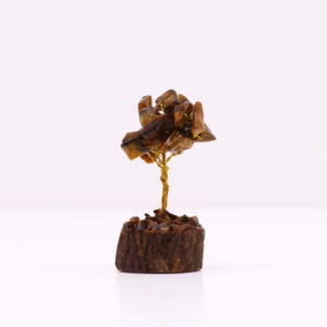 Mini Gemstone Tree På Trefot - Tigereye (15 Steiner)