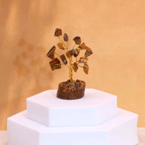 Mini Gemstone Trees On Wood Base - Tigereye (15 stones) - Image 5