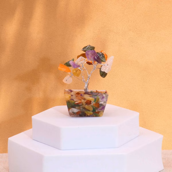 Mini arboles de piedras preciosas sobre base de orgonita - Piedras múltiples (15 piedras) - Imagen 5