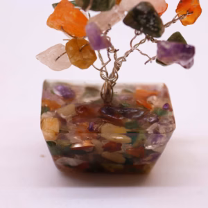 Mini Ædelstenstræer på Orgonitbase - Multi Stones (15 Sten)
