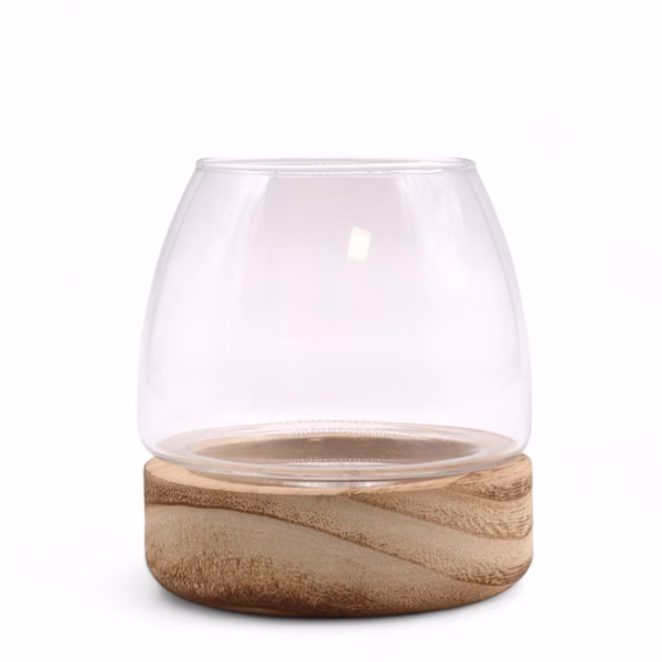 Mini Terrarium På Naturlig Tungtre - 10x10 cm