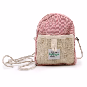 Mobile Hemp Bag with String - Random Colour