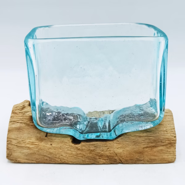 Molten Glass Tank On Wood With Stand - Small Bowl - Image 3
