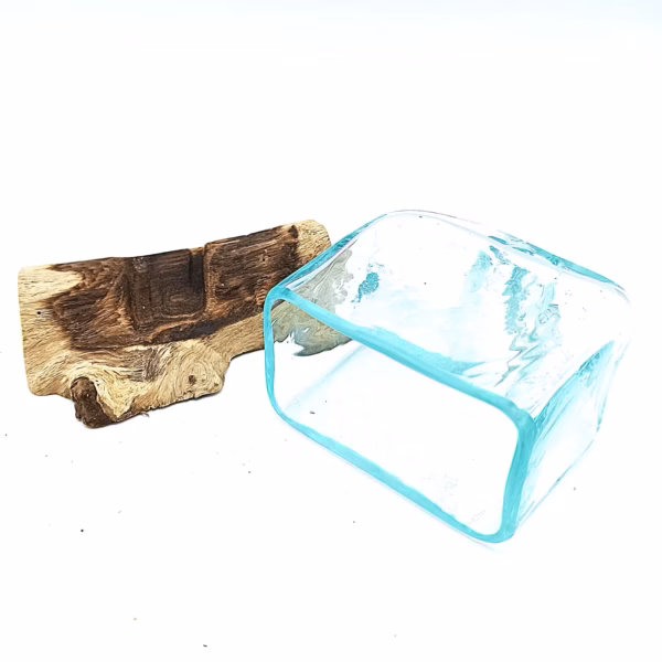 Molten Glass Tank On Wood With Stand - Small Bowl - Image 6