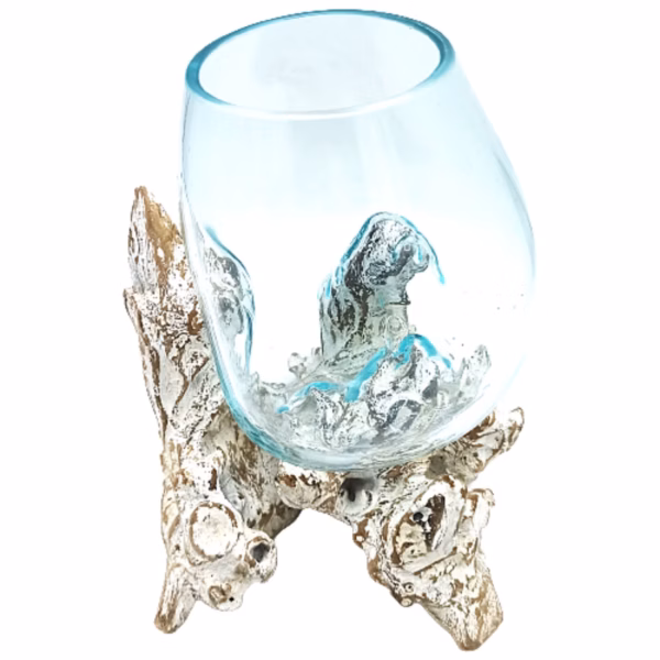 Verre Sur Bois Blanchi - Grand Bol – Image 2