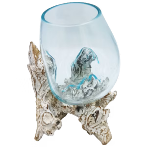 Smeltet Glass På Hvitkalket Tre - Skål Stor