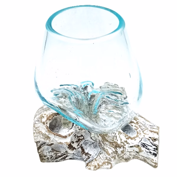 Geschmolzenes Glas Auf Gebleichtem Holz - Kleine Schale – Bild 3