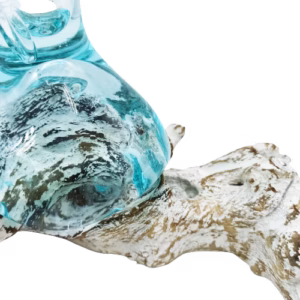 Geschmolzenes Glas auf Getünchtem Holz - Vase - Mittel