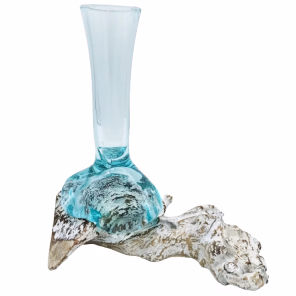 Molten Glass On Whitewash Wood - Vase - Medium - Image 6