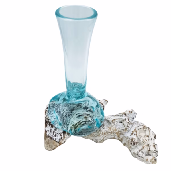 Molten Glass On Whitewash Wood - Vase - Medium - Image 7