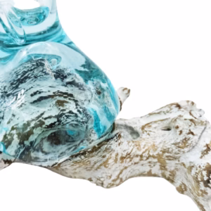 Geschmolzenes Glas auf Getünchtem Holz - Vase - Mittel
