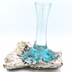 Gesmolten Glas op Whitewashed Stronk - Vaas - Klein