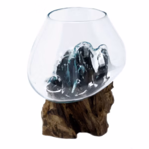Smeltet Glass På Tre - Skål Stor