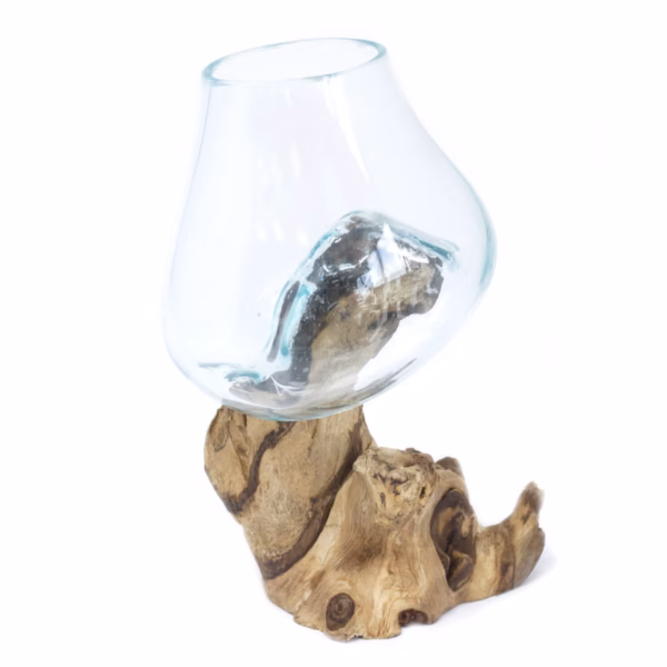 Geschmolzenes Glas Auf Holz -  Mittelgroßen Schüssel – Bild 2
