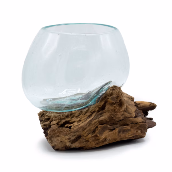 Geschmolzenes Glas Auf Holz -  Mittelgroßen Schüssel – Bild 5