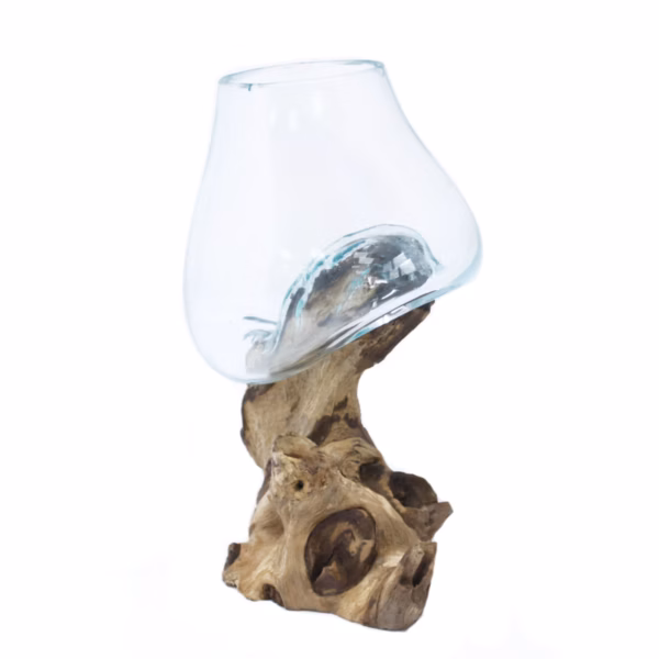 Geschmolzenes Glas Auf Holz -  Mittelgroßen Schüssel