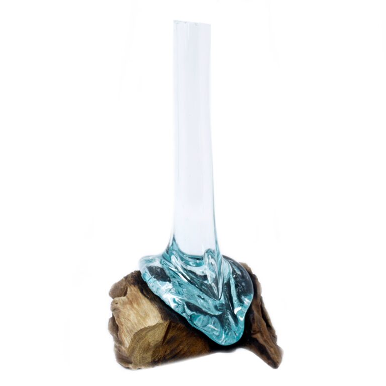 Molten-Glass-on-Wood-Vase